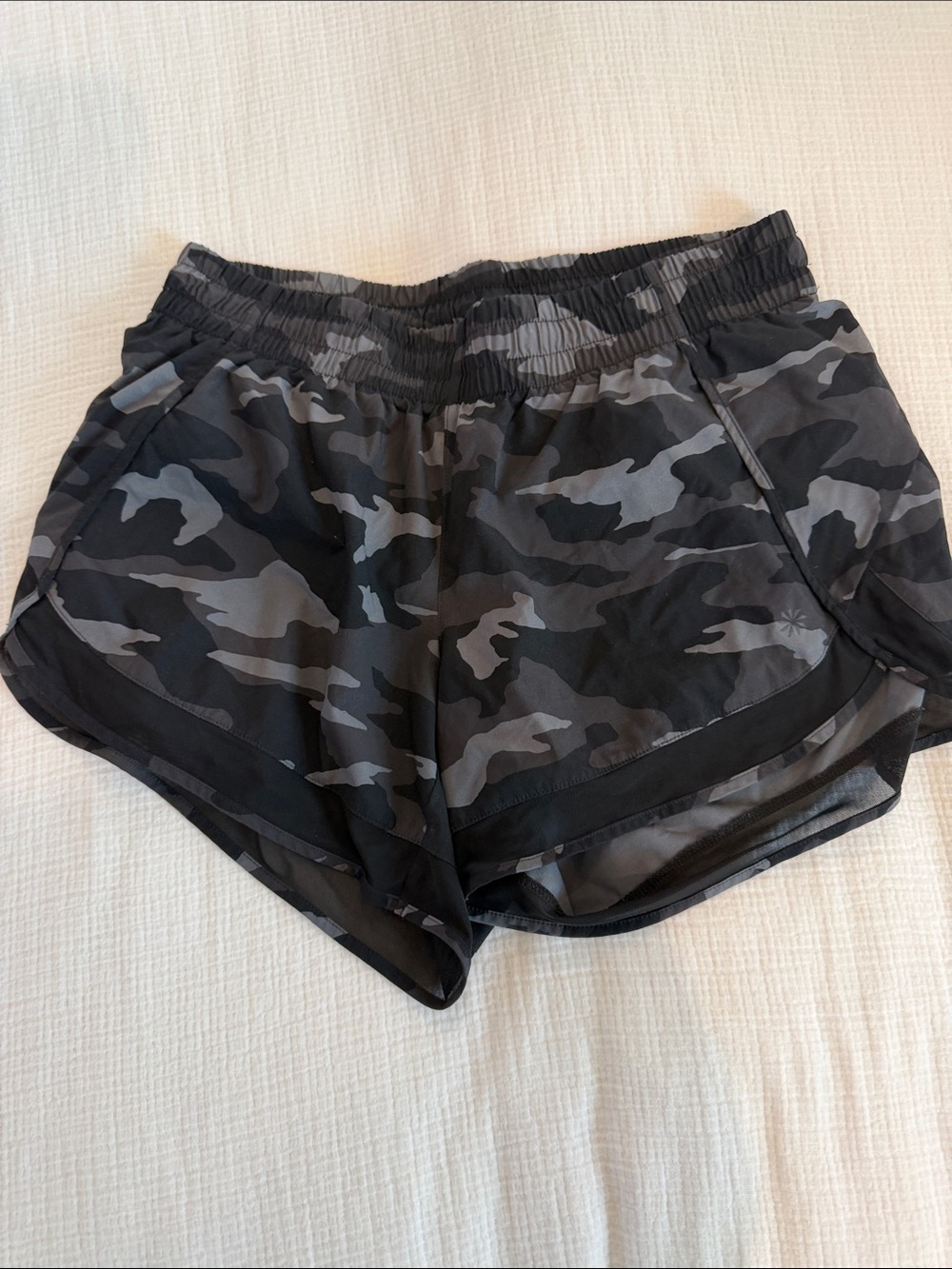 Athleta Women’s Charcoal Camo Athletic Shorts - Elastic Waist
